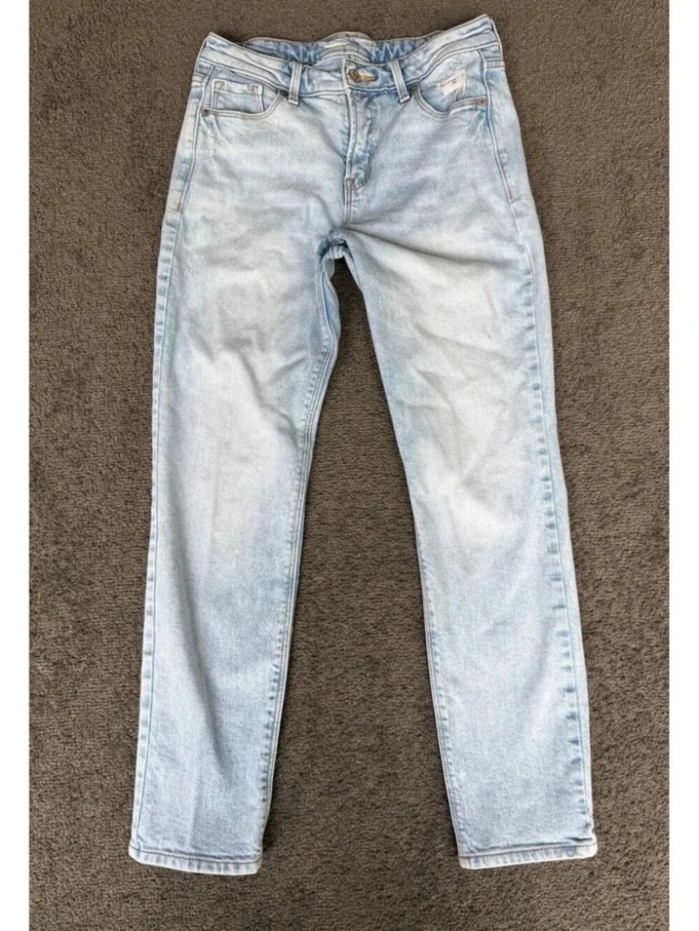 Old Navy Power Straight High Rise Light Wash Distressed Jeans 3085